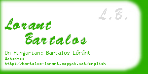 lorant bartalos business card